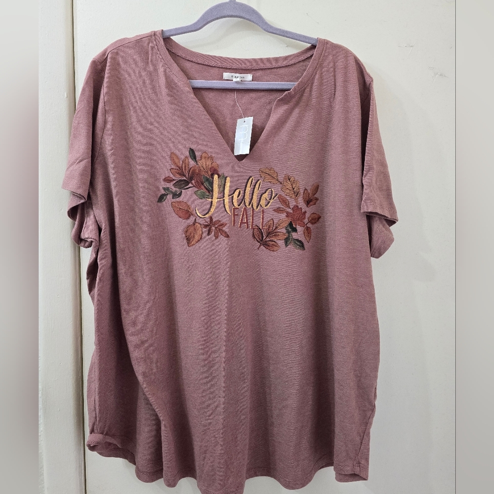 Maurices Mauve 'Hello Fall' Short Sleeve Tee